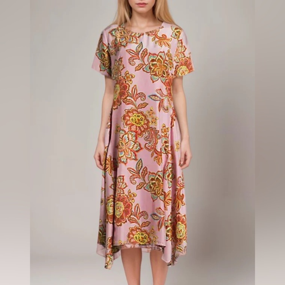 Johnny Was NWT, XL, Floral Silk Dress
